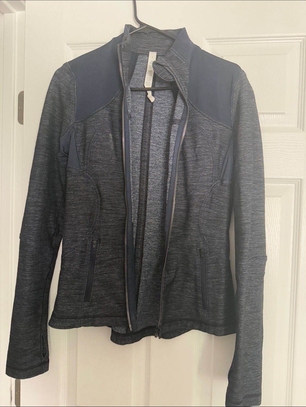 lululemon athletica Heathered Navy Full-Zip Bomber Jacket